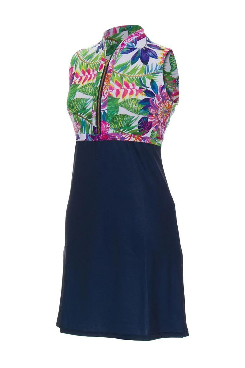 AB SPORT Women's Exotic Floral Navy Golf Dress - EXFL