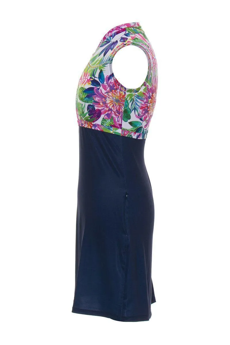 AB SPORT Women's Exotic Floral Navy Golf Dress - EXFL