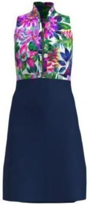 AB SPORT Women's Exotic Floral Navy Golf Dress - EXFL