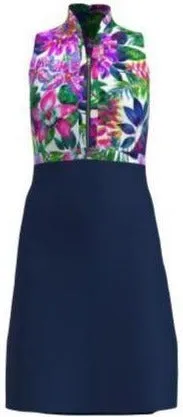 AB SPORT Women's Exotic Floral Navy Golf Dress - EXFL