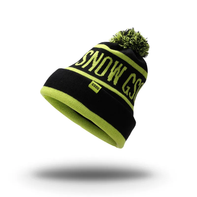 Adult Ski Winter Hats Quality Striped Variegated Cuffed Beanie