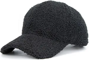 Faux-Sherpa-Baseball-Hat for Women & Men Winter Warm Faux Shearling Baseball Cap Teddy-Fleece Hip-Hop Cap