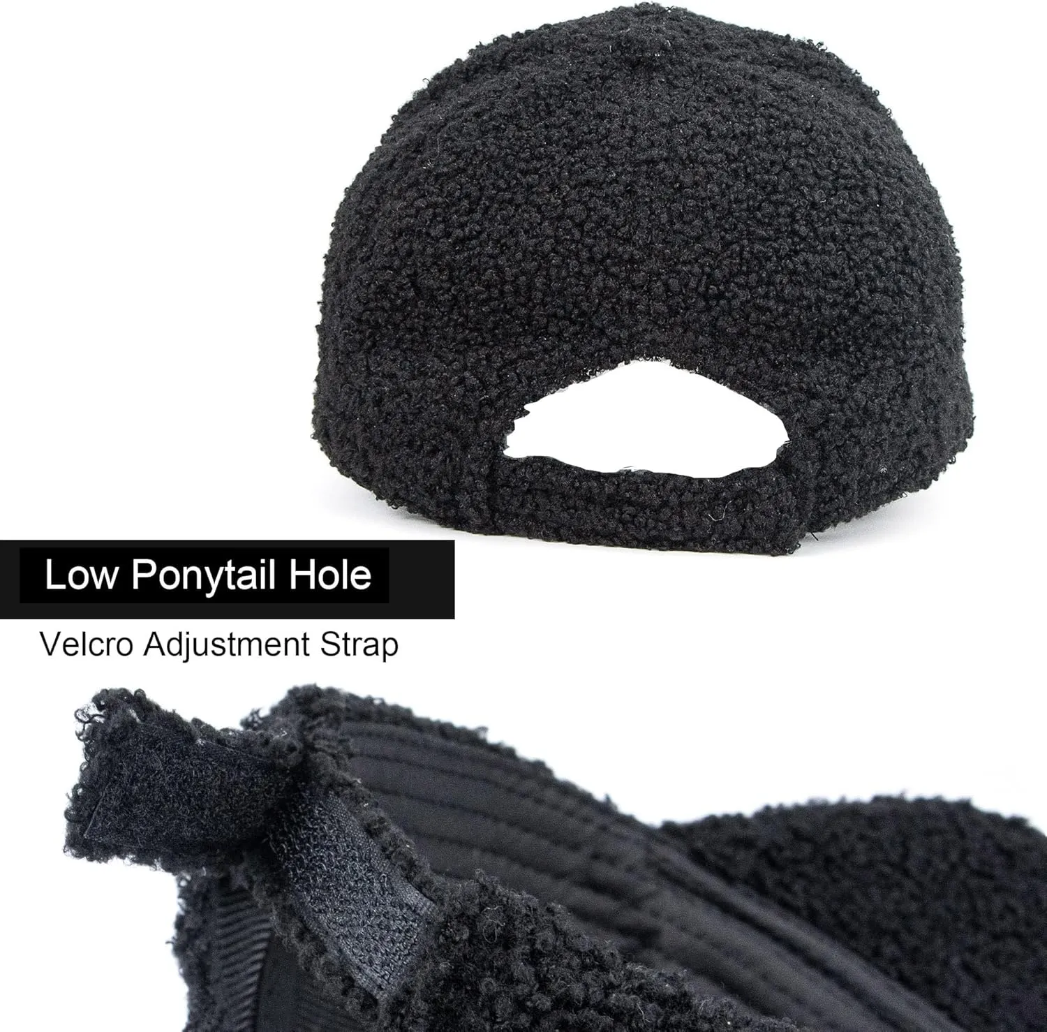 Faux-Sherpa-Baseball-Hat for Women & Men Winter Warm Faux Shearling Baseball Cap Teddy-Fleece Hip-Hop Cap