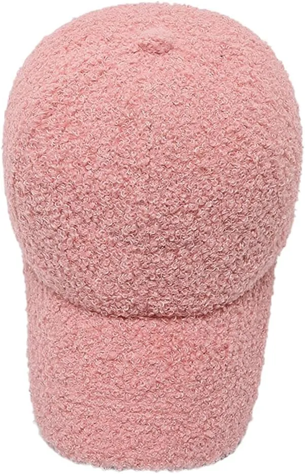 Faux-Sherpa-Baseball-Hat for Women & Men Winter Warm Faux Shearling Baseball Cap Teddy-Fleece Hip-Hop Cap
