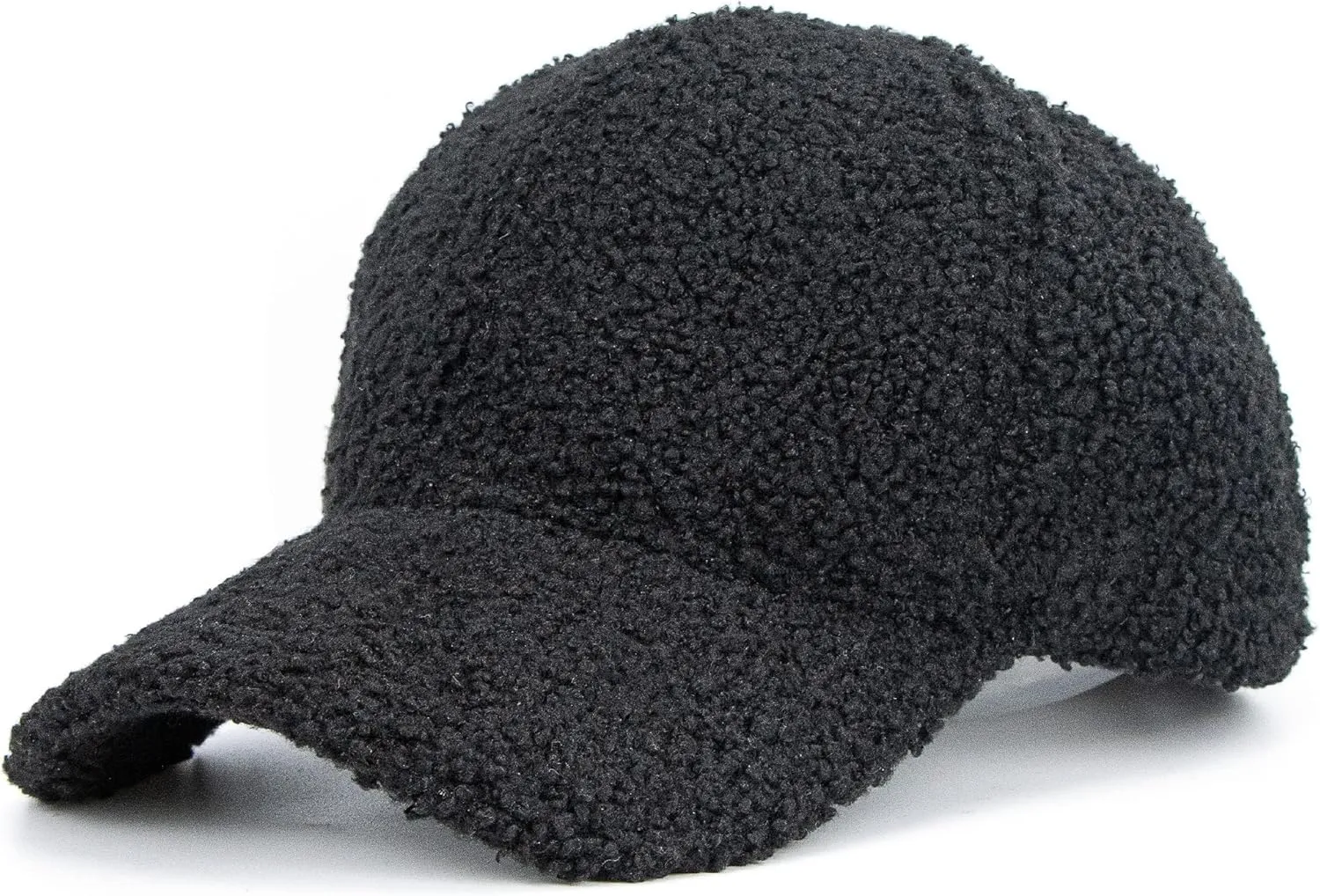 Faux-Sherpa-Baseball-Hat for Women & Men Winter Warm Faux Shearling Baseball Cap Teddy-Fleece Hip-Hop Cap