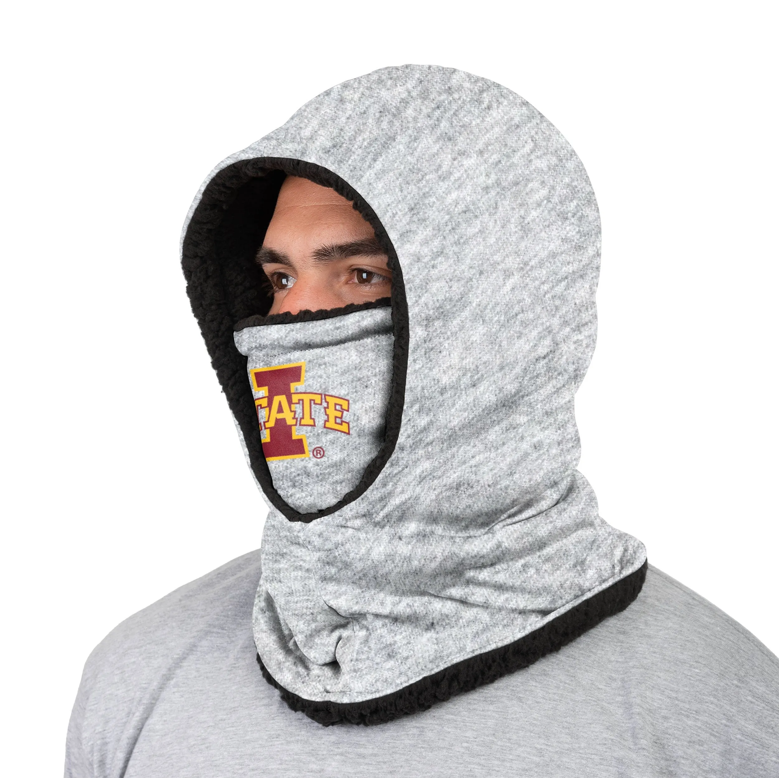Iowa State Cyclones NCAA Heather Grey Big Logo Hooded Gaiter