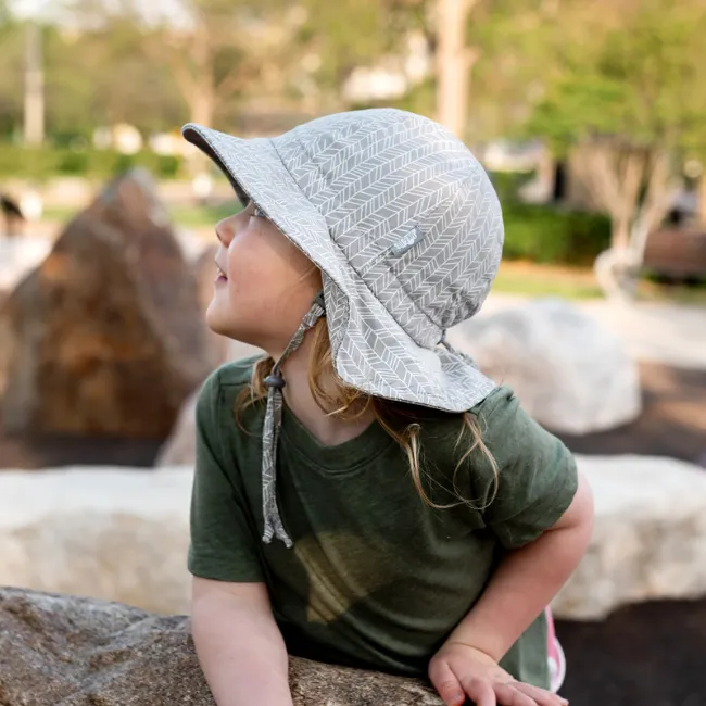 jan   jul by twinklebelle cotton floppy sun hat - grey herringbone