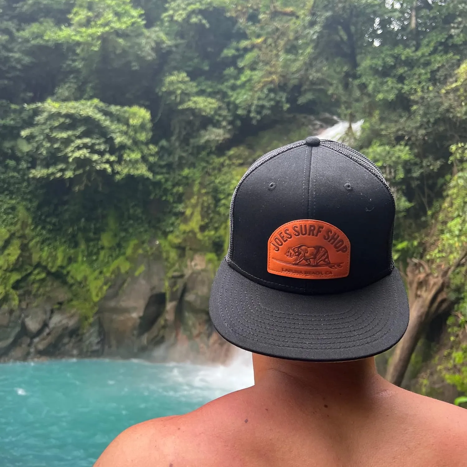 Joe's Surf Shop Surfing Bear Flat Bill Snapback Trucker Hat