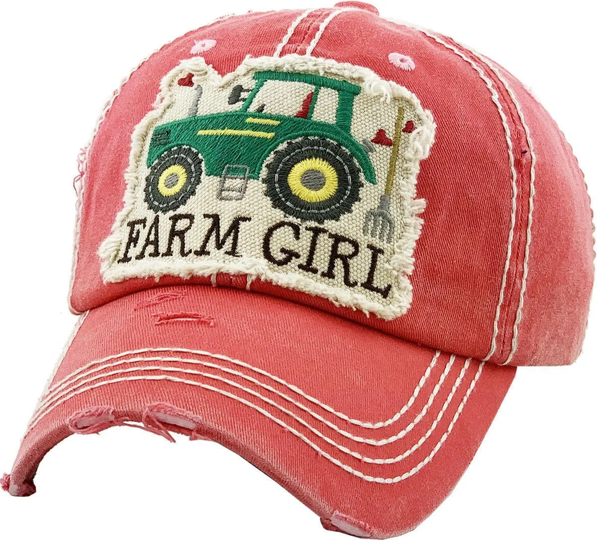 KBV1280 "Farm Girl" Washed Vintage Ballcap