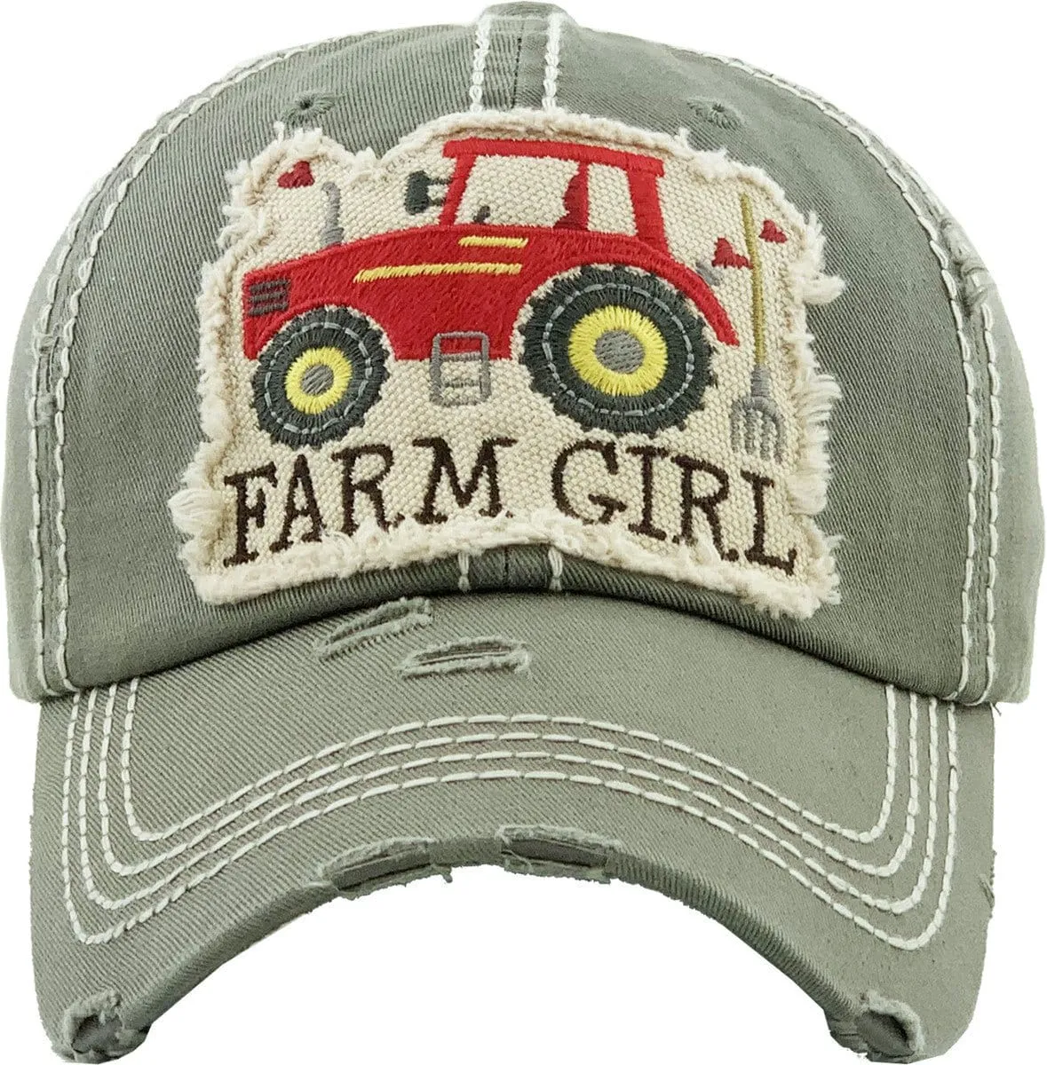 KBV1280 "Farm Girl" Washed Vintage Ballcap