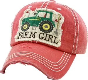 KBV1280 "Farm Girl" Washed Vintage Ballcap