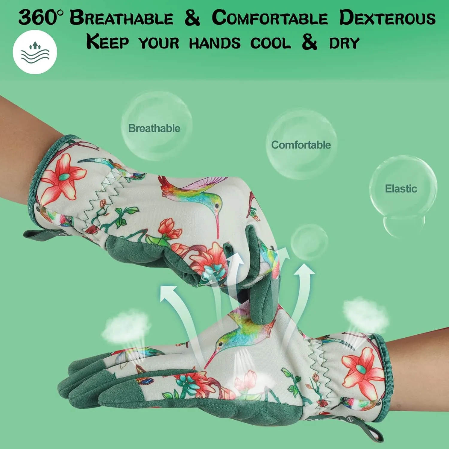 Leather-Gardening-Gloves for Women -Thorn-Proof Work-Gloves for Weeding, Digging, Planting,Pruning Yard garden Gloves