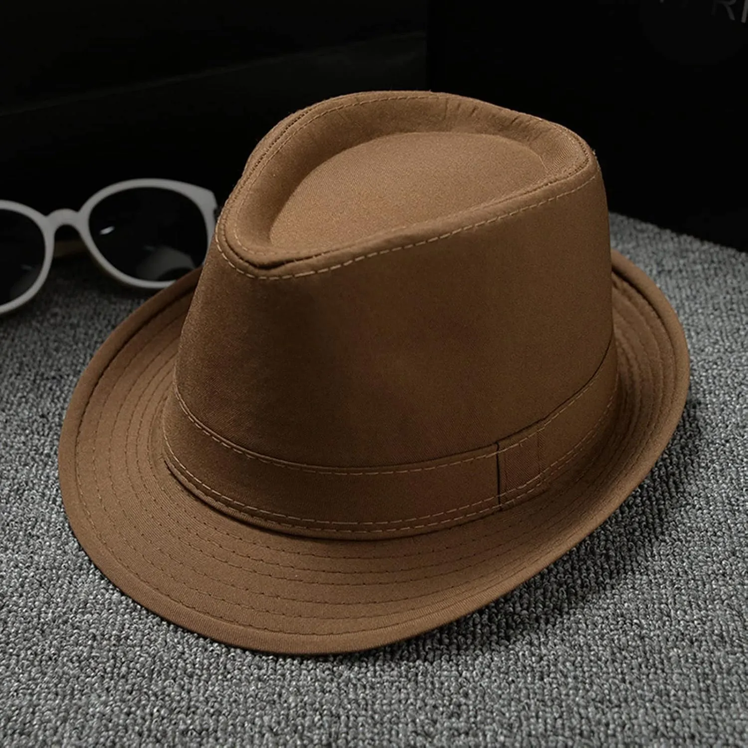 Mens Classic Fedora Hat Unisex Fedora Hats for Men Sun Hat 1920s Panama Fedora Hat Cap for Men