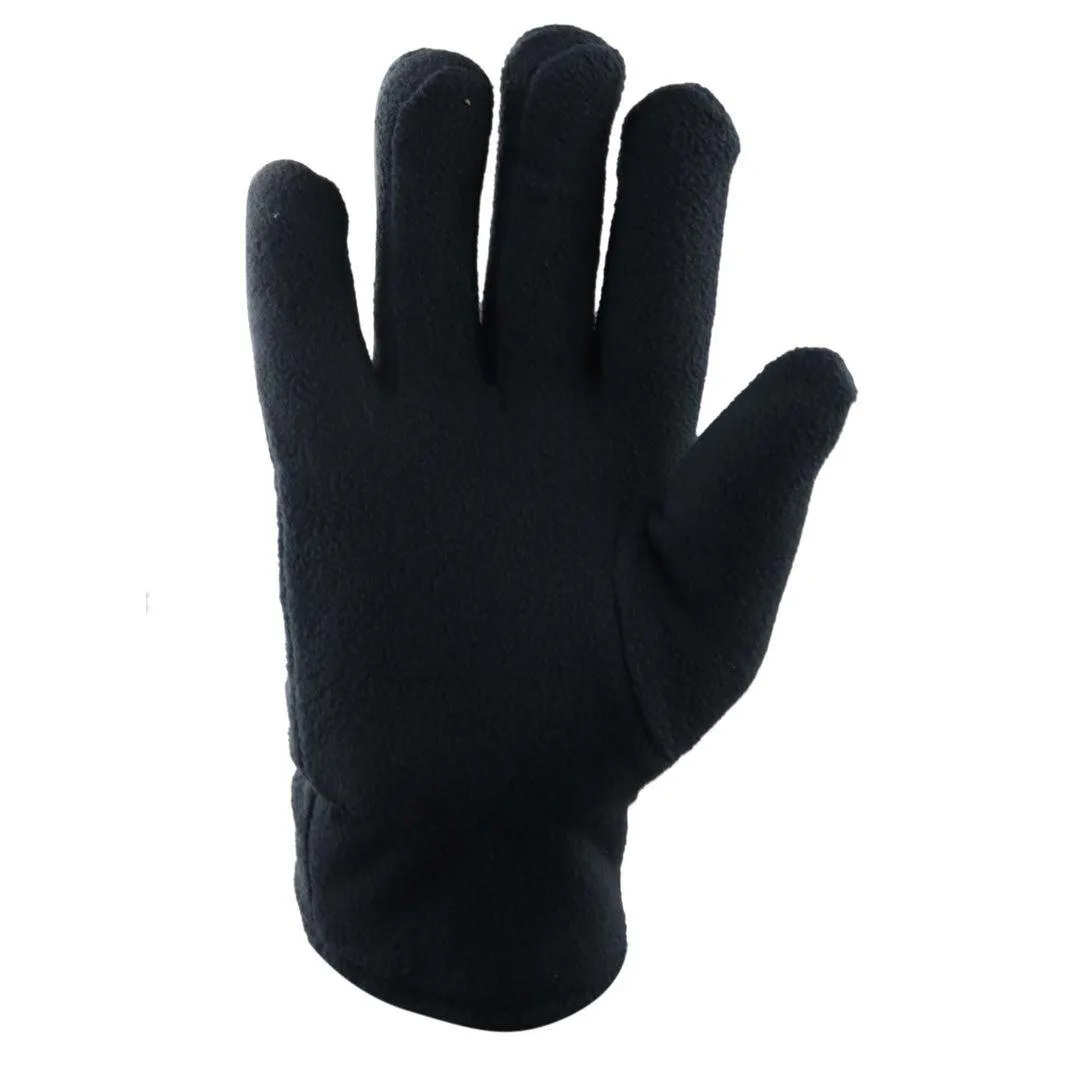 Mens Thermal Insulated Lined Warm Gloves One Size Stretch Classic Black