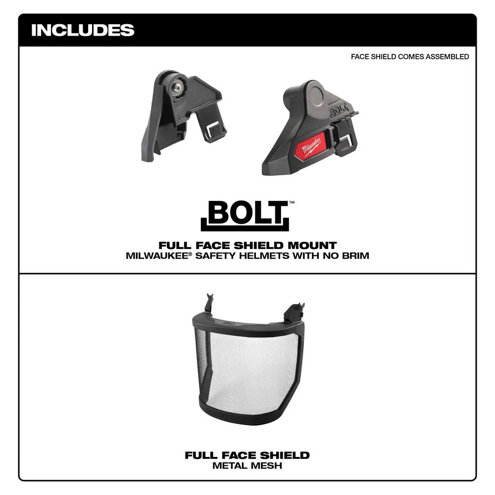 Milwaukee 48-73-1431 BOLT Full Face Shield - Metal Mesh (Compatible with Milwaukee Safety Helmet [No Brim])