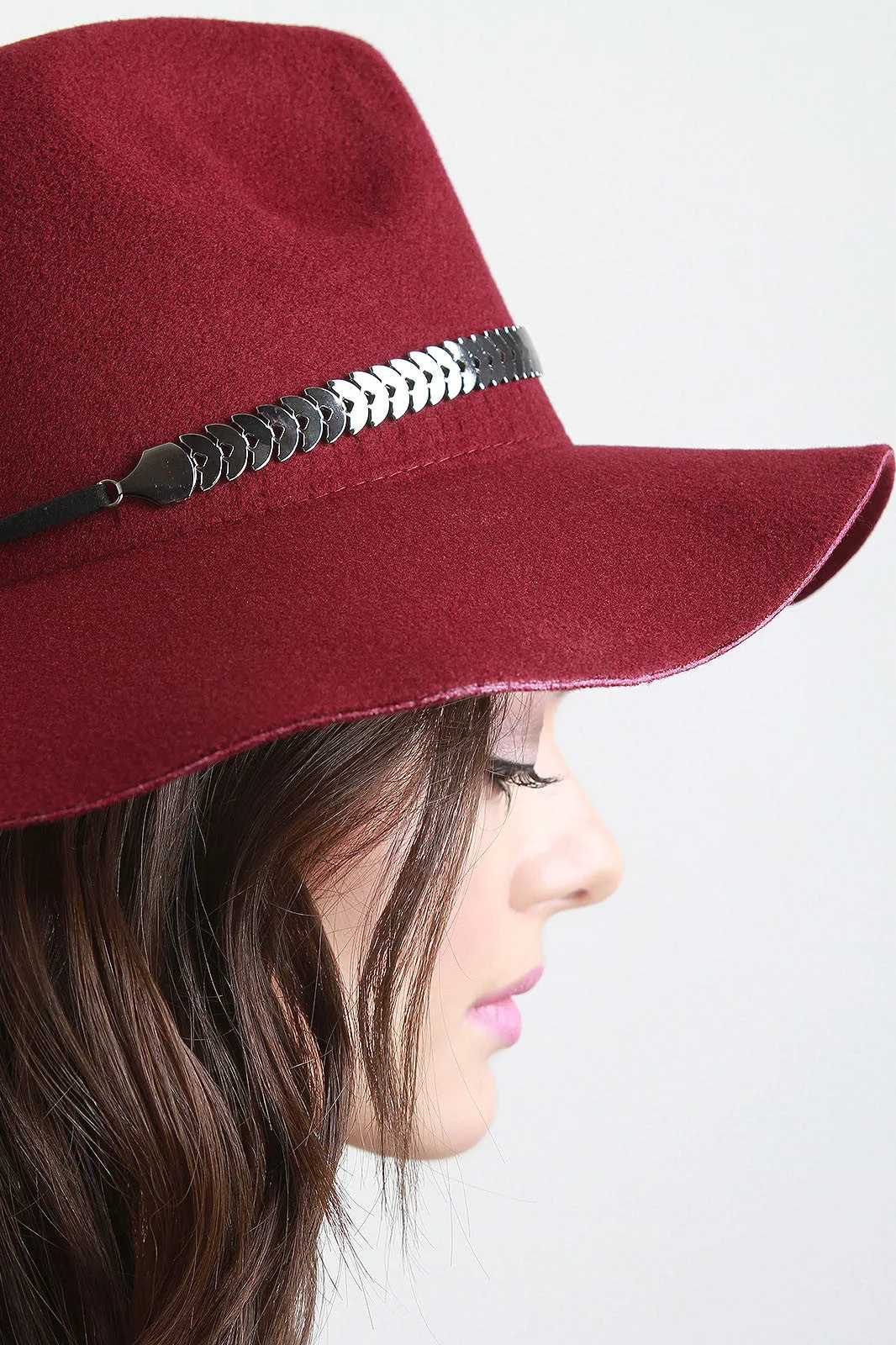 Partial Crescent Chain Floppy Fedora