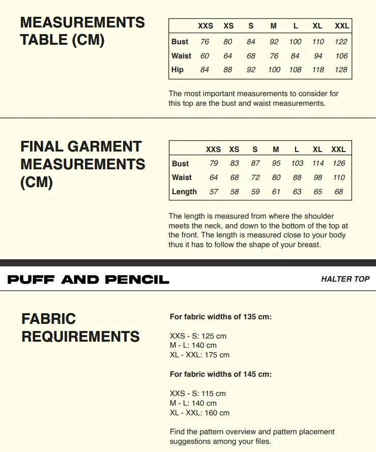 PDF Pattern - Halter Top | Puff and Pencil