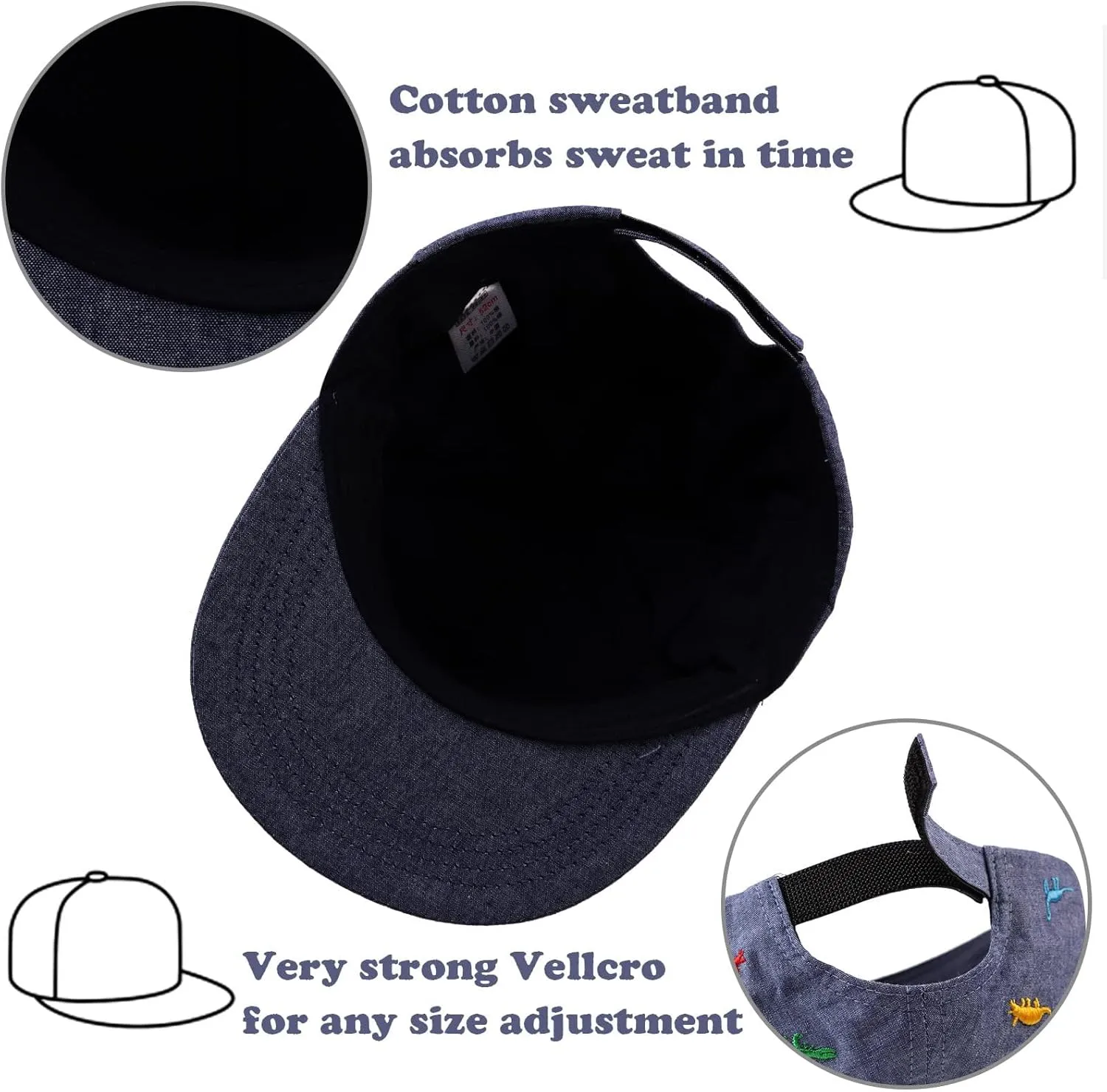 Peecabe Toddler Baseball Hat Novelty Boy Girl Sun Cap Flat Brim Kid Baseball Hats 6M-8Y