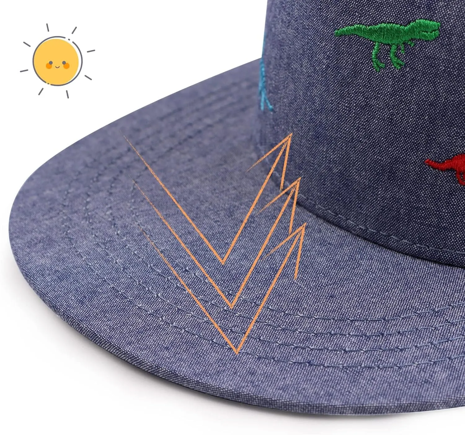 Peecabe Toddler Baseball Hat Novelty Boy Girl Sun Cap Flat Brim Kid Baseball Hats 6M-8Y