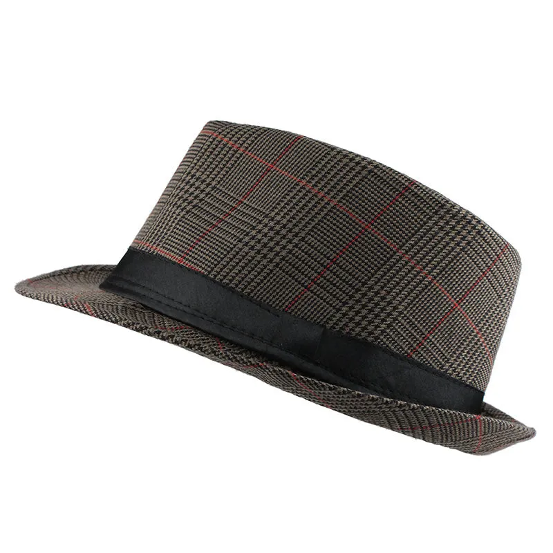 Plaid Straw Sun Hat