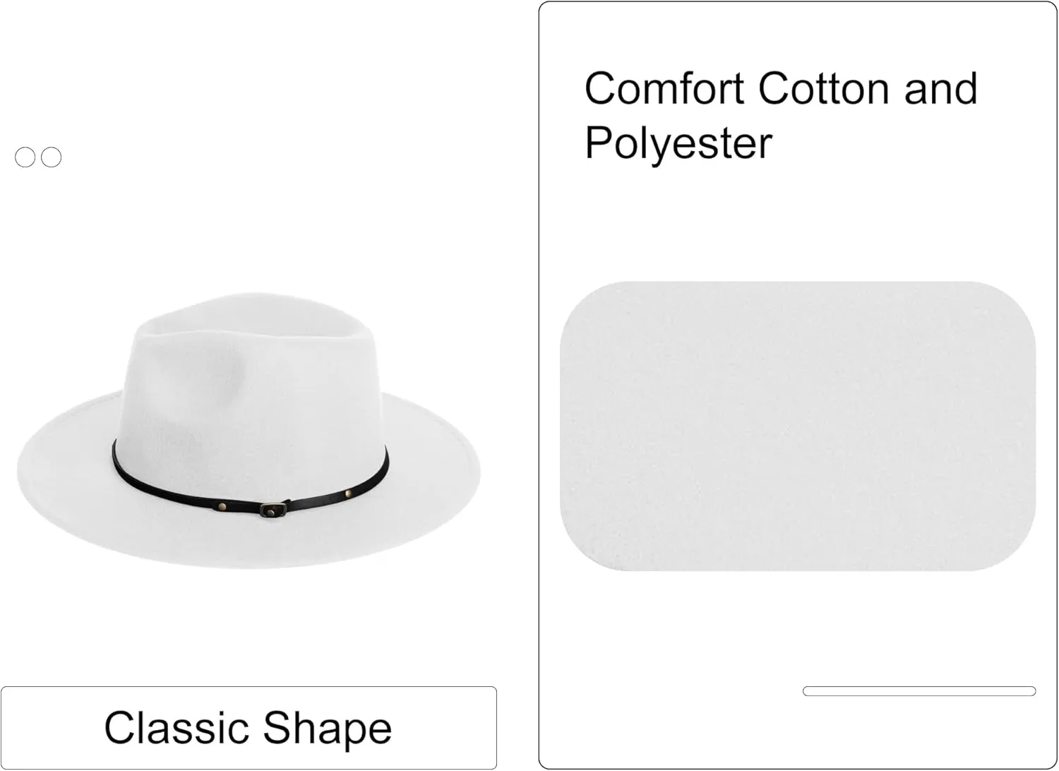 SAJUZEN Wide Brim Fedora Hats for Women Mens Felt Fedora Hats with Belt Buckle