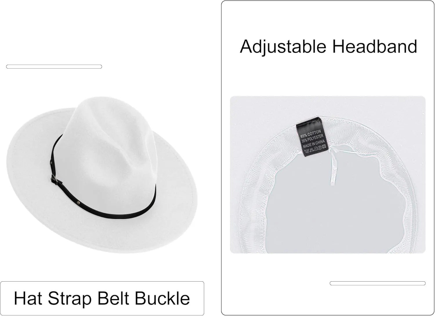SAJUZEN Wide Brim Fedora Hats for Women Mens Felt Fedora Hats with Belt Buckle
