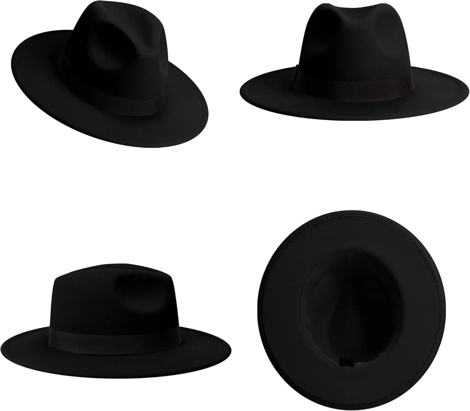 SAJUZEN Womens & Mens Fedora Hats, Wide Brim Fedora Hats for Women Men
