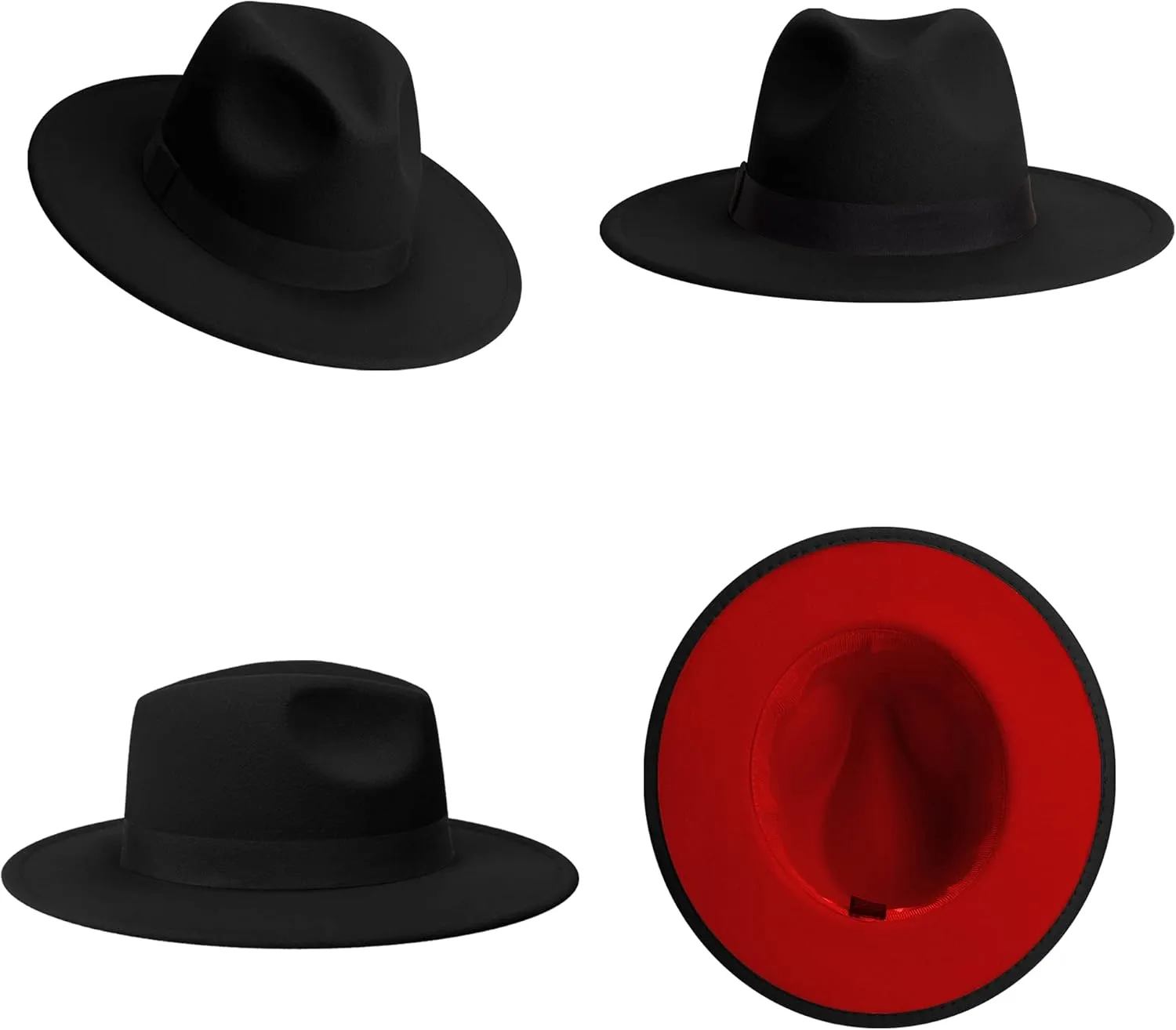 SAJUZEN Womens & Mens Fedora Hats, Wide Brim Fedora Hats for Women Men