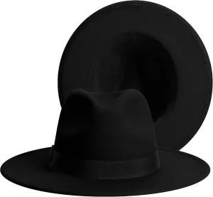 SAJUZEN Womens & Mens Fedora Hats, Wide Brim Fedora Hats for Women Men