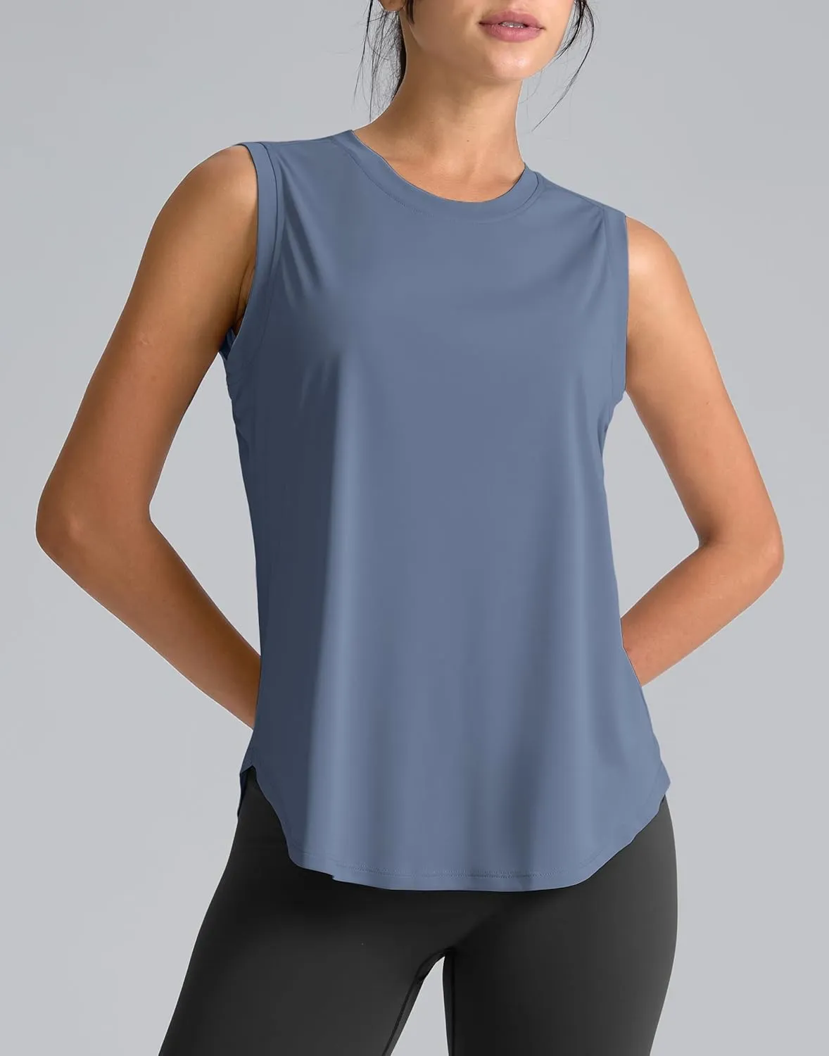 SANTINY Women's Sleeveless Workout Tops Breathable Lightweight Active Tennis Yoga Shirts Athletic Running Tank Tops for Women