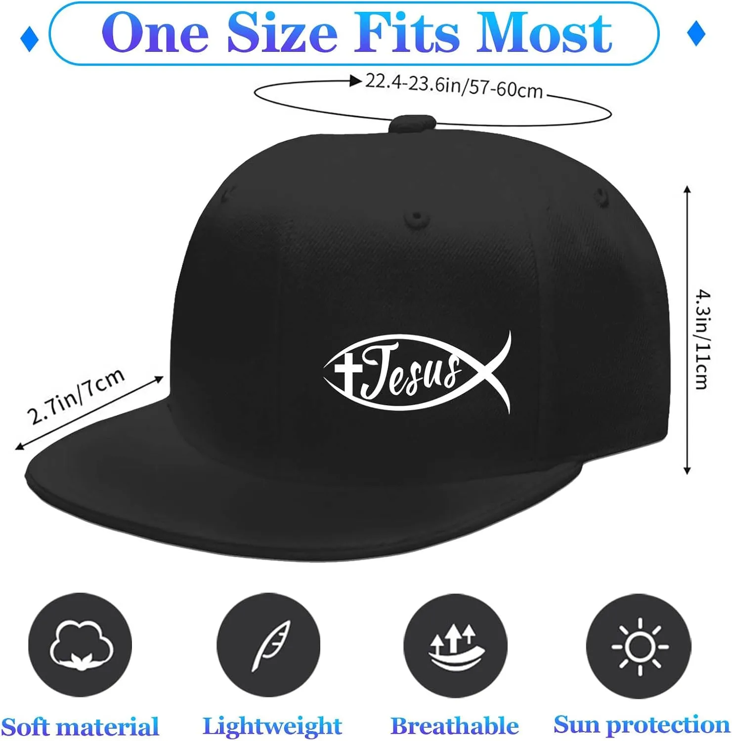 Snapback Hats for Men Flat Bill Hats for Men Fitted Hat Black Baseball Hats Hip Hop Caps