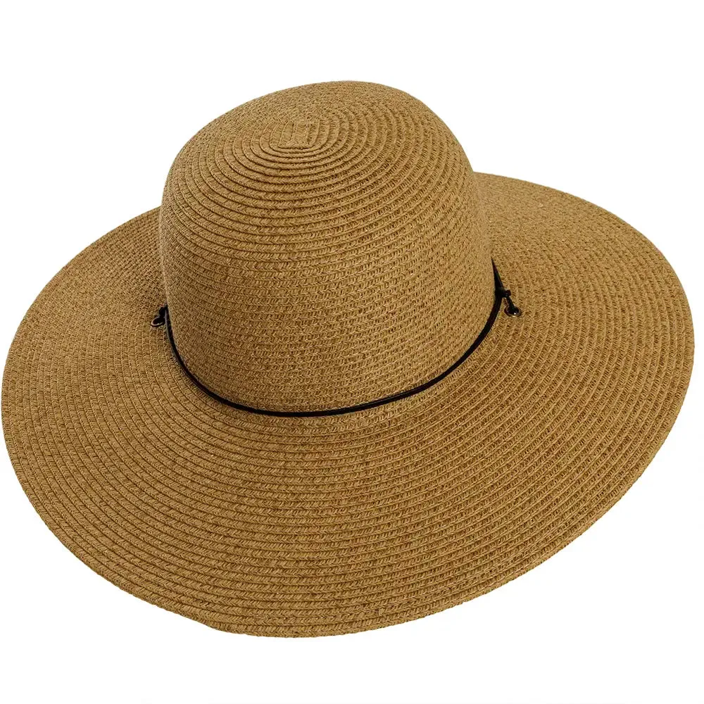 Trevi | Womens Wide Brim Straw Sun Hat
