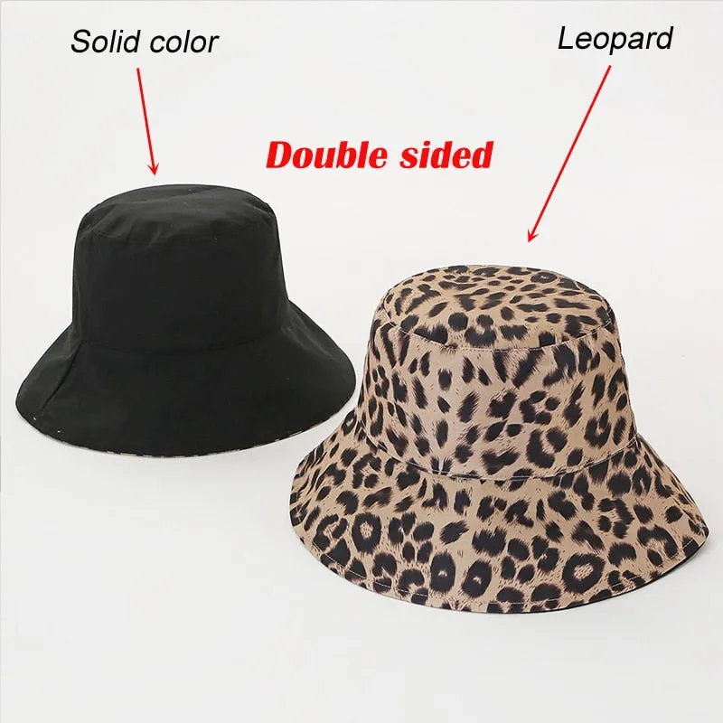 Two Side Reversible Panama Beach Sun Protection Fisherman Bucket Hats