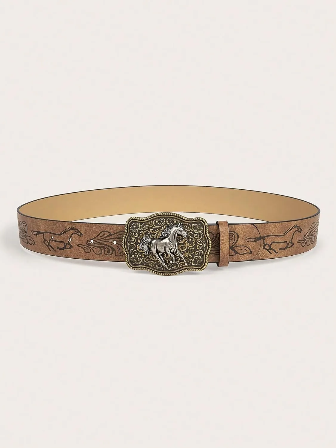 Verdusa Women's Vintage Western Leather Buckle Belt