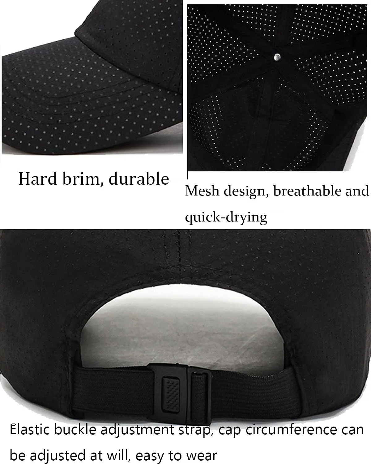 YuMENo Summer Mesh Baseball Cap Breathable Quick Dry Sports Running Trucker Hat for Men Women
